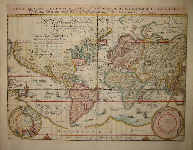 Merian Matthà¤us (1593-1650) Nova totius terrarum orbis geographica ac hydrographica tabula 1649 Francoforte 